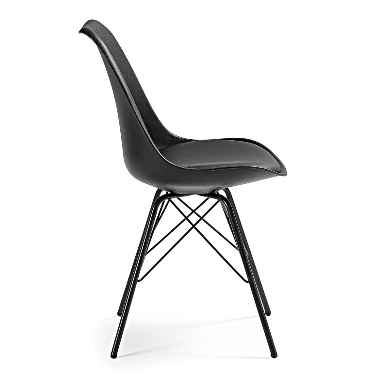 Chaise design pas chère  pieds métal  assise rembourrée