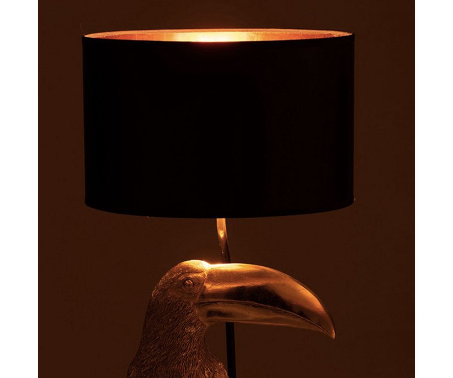 Lampe art déco forme toucan résine doré TOUCANE