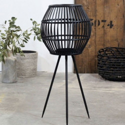 Lampe à poser rotin et métal-DONNA