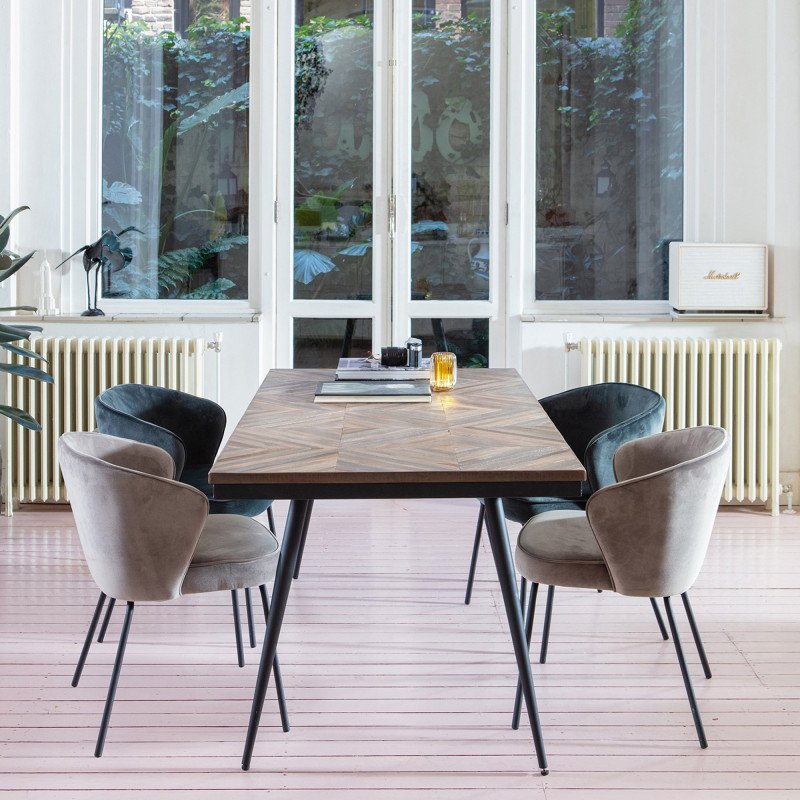 Chaise moderne velours HASH