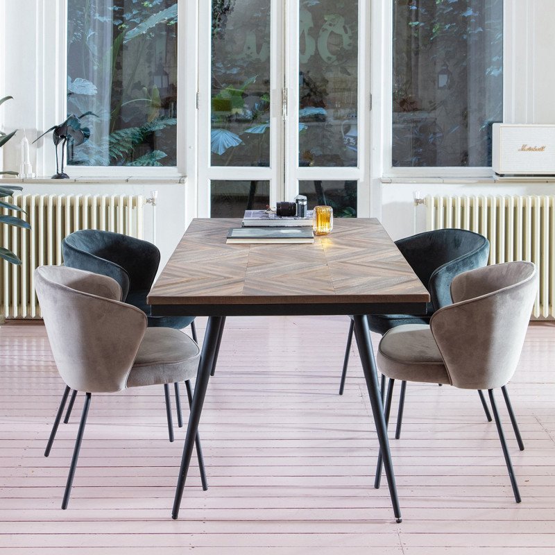 Chaise moderne velours HASH
