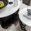 Table basse ronde marbre et métal ASAR