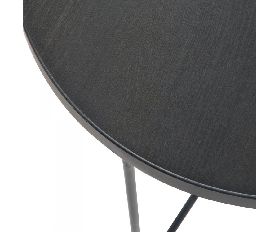 Petite table basse ronde 50,5cm en bois et métal COFFI