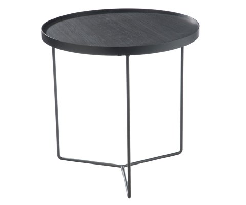 Petite table basse ronde 50,5cm en bois et métal COFFI