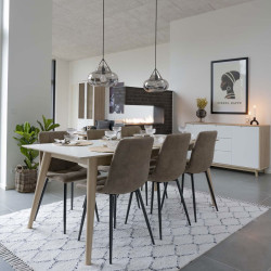 Table à manger scandinave 195-285 X 90 cm-PAOLO