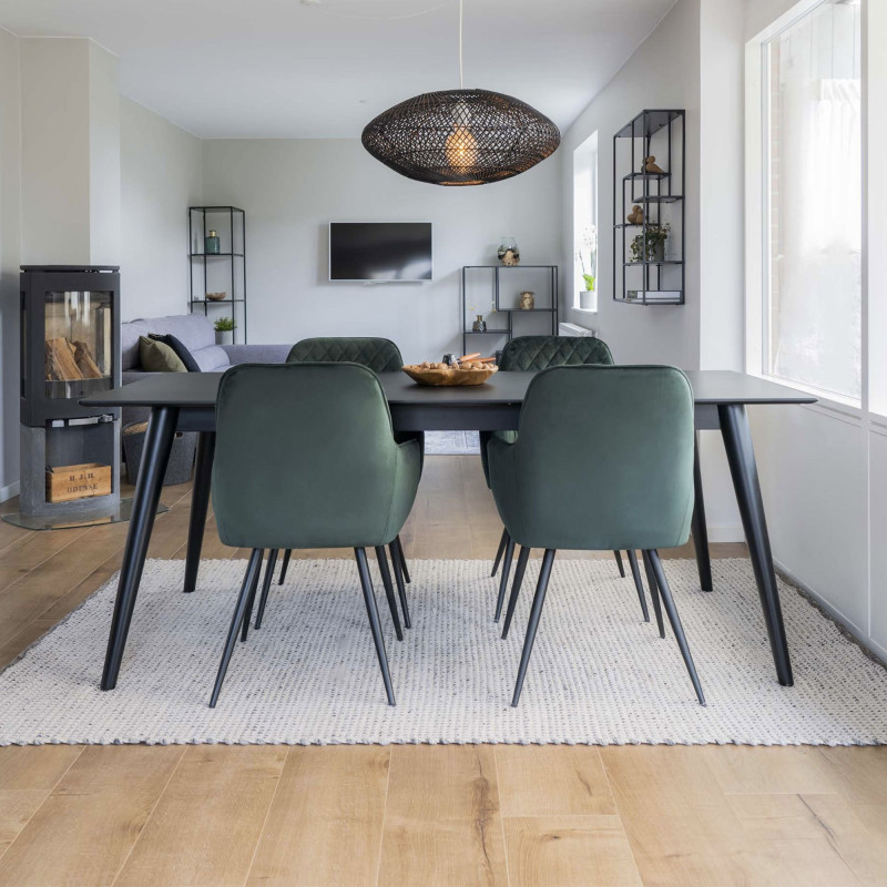 Table à manger scandinave 195-285 X 90 cm-PAOLO