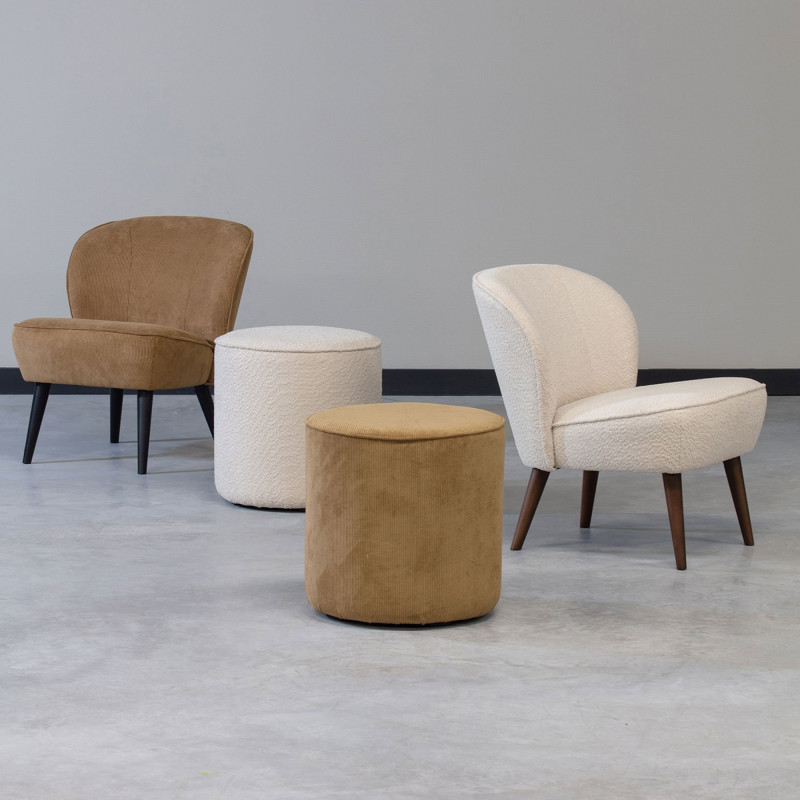Fauteuil moderne en tissu côtelé VOGUE