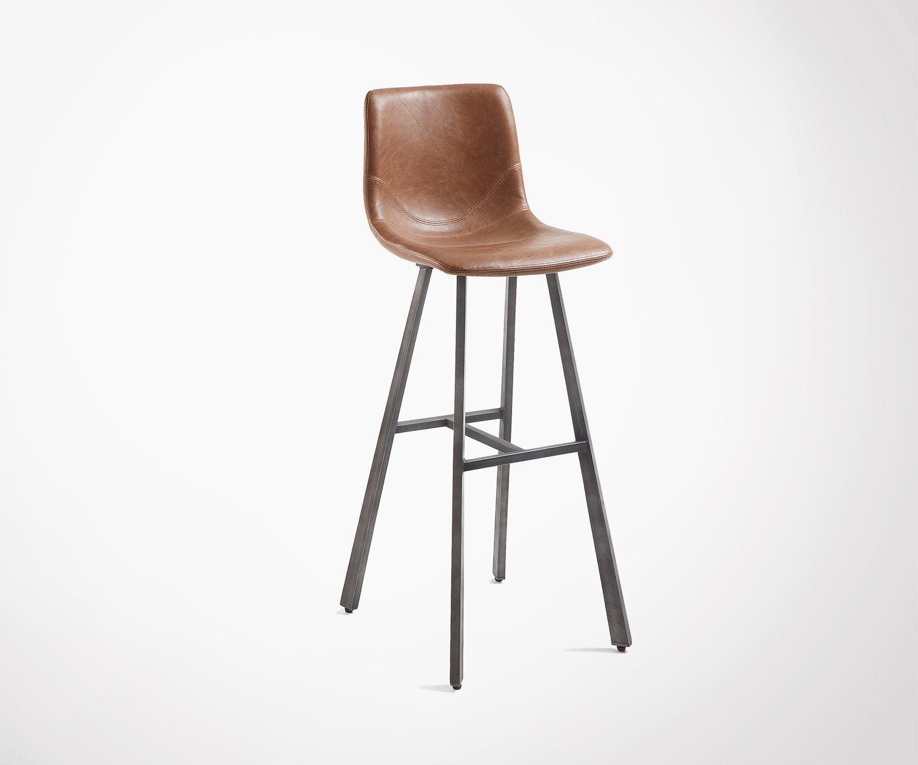 Tabouret bar industriel métal et simili cuir vieilli. Look Tabouret bar industriel métal et simili cuir vieilli. Look