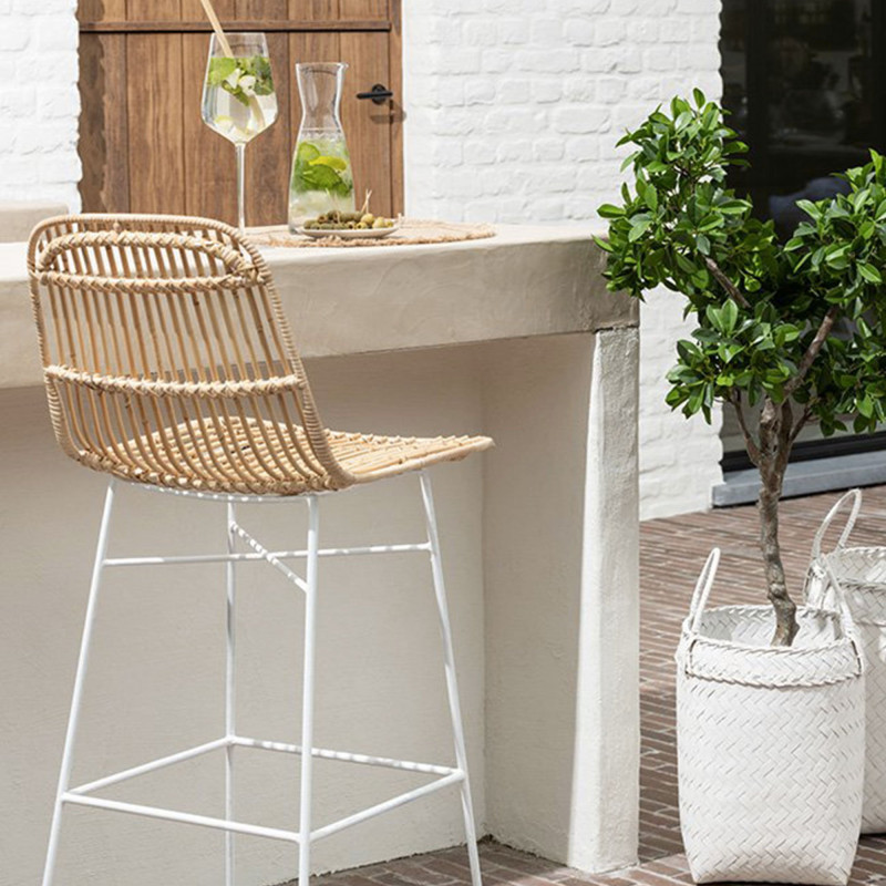 Tabouret de bar moderne en rotin EMAL