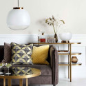 Petite suspension design 30cm verre blanc laiton ADELINA - Nordal