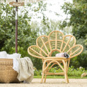 Fauteuil en rotin haut dossier forme fleur PIXO