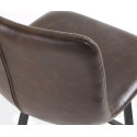 Tabouret bar design assise simili cuir marron foncé CRAT