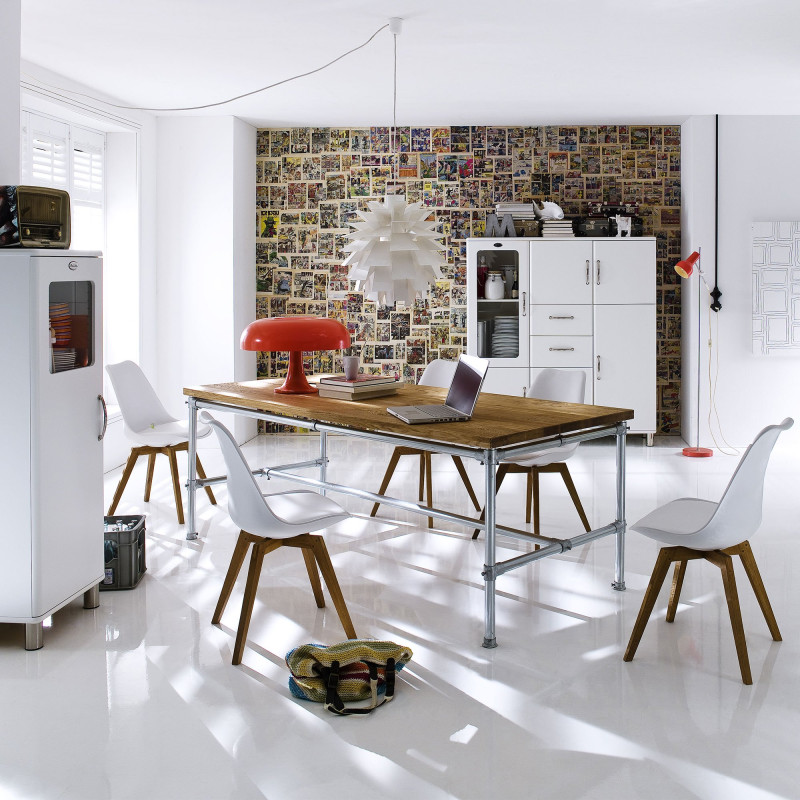Buffet vitré en bois style vintage MALIBU