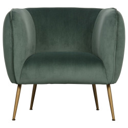 Fauteuil en velours vert-STEEVE