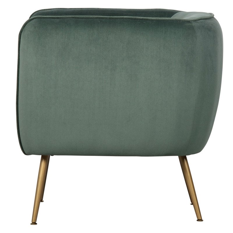 Fauteuil en velours vert-STEEVE