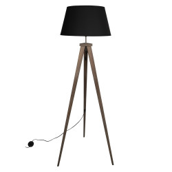 Lampadaire design abat-jour tissu noir NICO