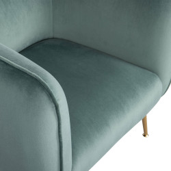 Fauteuil en velours vert-STEEVE