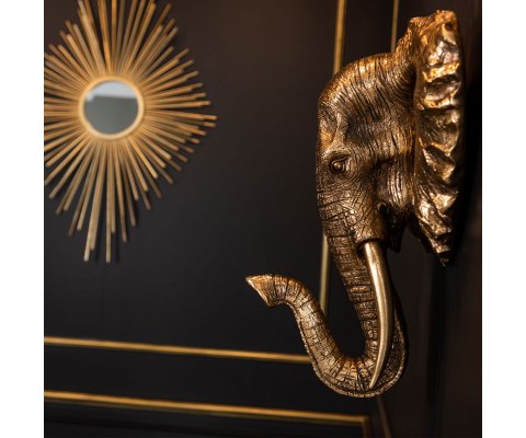 Trophée en résine antique doré ELEPHANT