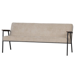 Canapé 2 places en velours beige ELLI