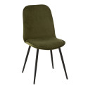 Lot 2 chaises design en tissu pieds métal SYCOL