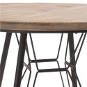 Table métal bistro 65cm plateau bois naturel JAY