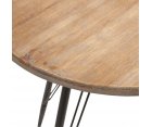 Table métal bistro 65cm plateau bois naturel JAY
