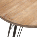 Table métal bistro 65cm plateau bois naturel JAY