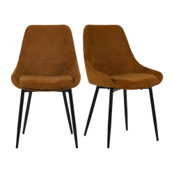 Lot de 2 chaises design velours côtelé ZAIPO