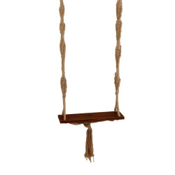 Balançoire intérieur extérieur en bois et tissu beige ANASTASIA