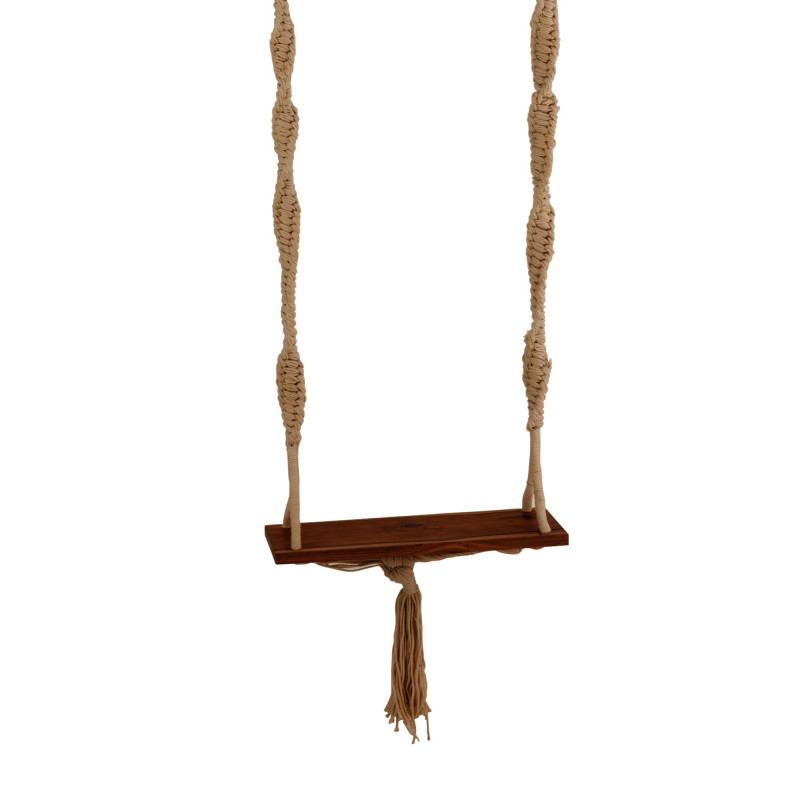 Balançoire intérieur extérieur en bois et tissu beige ANASTASIA