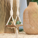 Balançoire intérieur extérieur en bois et tissu beige ANASTASIA