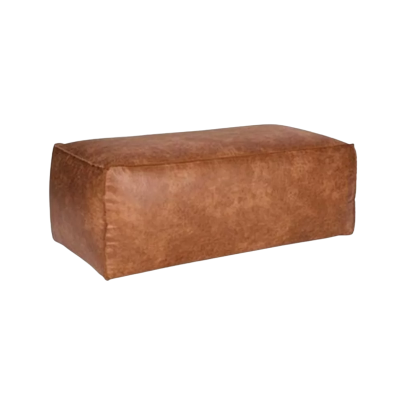 Grand pouf rétro cuir 120x43cm COLORADO