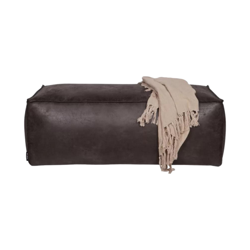 Grand pouf rétro cuir 120x43cm COLORADO