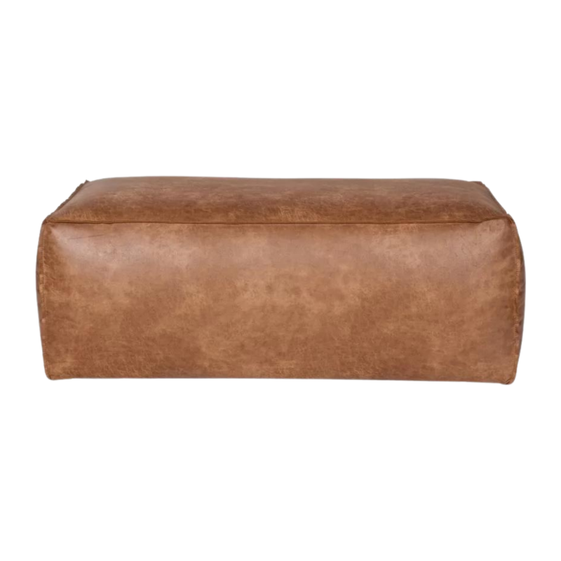 Grand pouf rétro cuir 120x43cm COLORADO