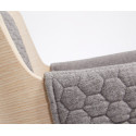 Fauteuil design nordique bois naturel tissu gris foncé DRE