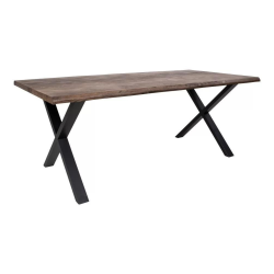 Table à manger en bois massif et métal 200x95cm ZALIPA