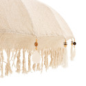 Parasol design en tissu beige et bois AXEL