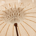 Parasol design en tissu beige et bois AXEL