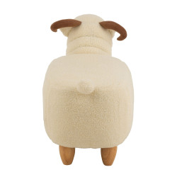 Pouf enfant forme de mouton en tissu beige FIRMIN