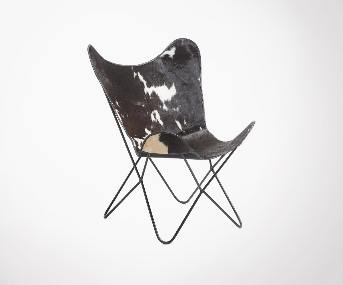 Butterfly design leather chair - cow skin - beautiful look Butterfly design leather chair - cow skin - beautiful look