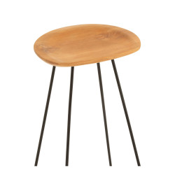 Tabouret minimaliste assise bois de teck SYDNEY