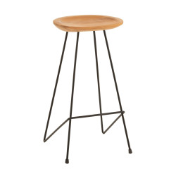 Tabouret minimaliste assise bois de teck SYDNEY