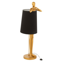Lampadaire art déco en résine dorée NINIO