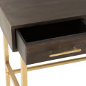 Bureau contemporain effet bois et métal doré CHICAGO