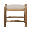 Tabouret bas 45cm bois naturel avec coussin WODY - J-line