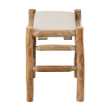 Tabouret bas 45cm bois naturel avec coussin WODY - J-line