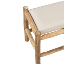 Tabouret bas 45cm bois naturel avec coussin WODY - J-line