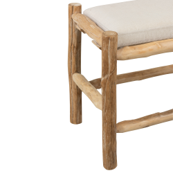 Tabouret bas 45cm bois naturel avec coussin WODY - J-line