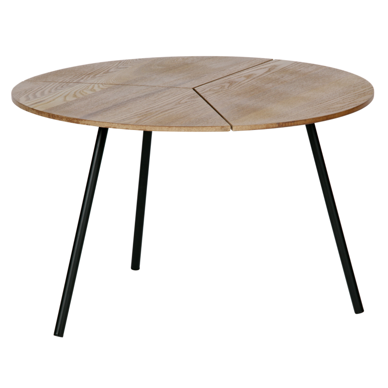 Table basse ronde chêne et métal 38x60cm RODI