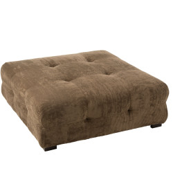 Fauteuil douillet en velours côtelé marron LEANDRE